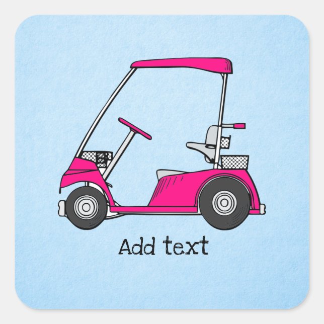 Sticker Carré Modèle Golf Cart, (Devant)