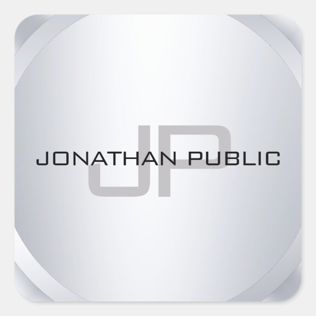 Sticker Carré Modèle moderne tendance Monogrammé Élégant (Devant)