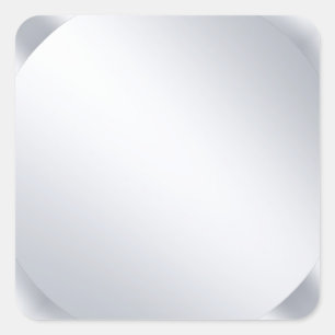 Sticker Carré Modèle moderne vierge à l'aspect métallisé argenté