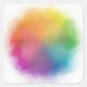 Sticker Carré Modèle vierge abstrait bleu violet vert coloré