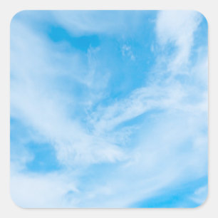 Sticker Carré Modèle vierge ciel bleu nuages blancs de la nature