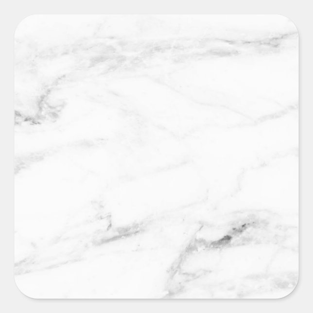 Sticker Carré Modèle vierge de Marbre blanc personnalisé élégant (Devant)