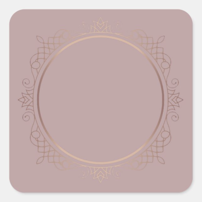 Sticker Carré Modèle vierge en rose gold Ajouter du texte Concep (Devant)