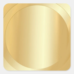 Sticker Carré Modèle vierge personnalisé Faux Gold Ajouter votre
