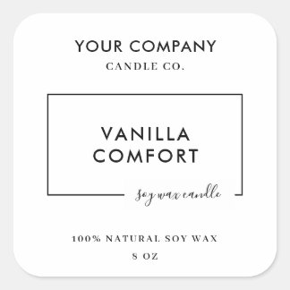 Sticker Carré Modern Editable Candle Label Template