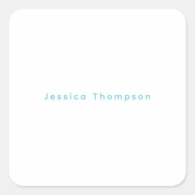 Sticker Carré Modern Elegant Plain Simple Professional Name (Devant)