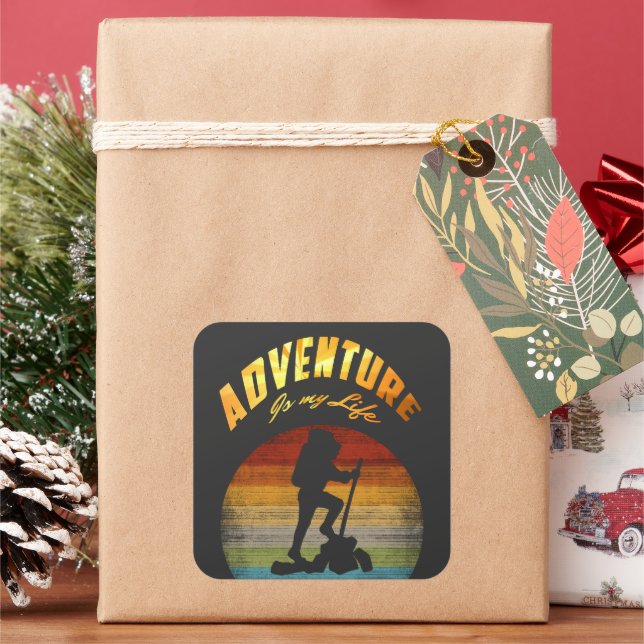 Sticker Carré Modern Life Adventure (vacances)