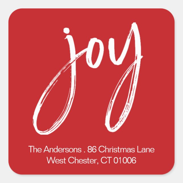 Sticker Carré Modern Simple Script Christmas Retour Adresse (Devant)