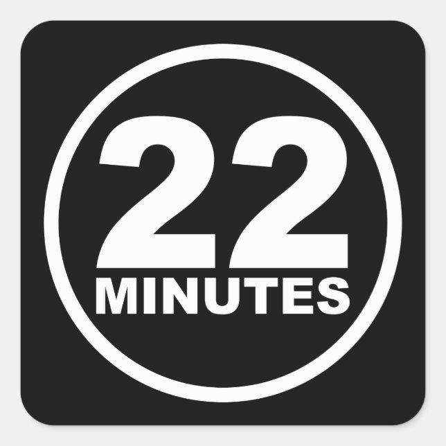 Sticker Carré Moderne - 22 minutes (Devant)