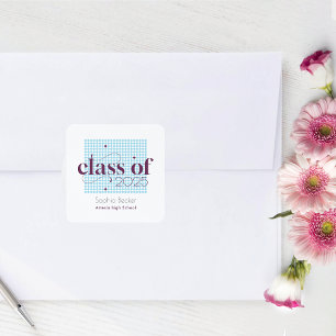 Sticker Carré Moderne Bleu Bourgogne Motif de la casquette de gr