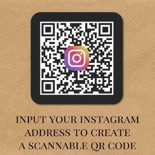 Sticker Carré Moderne Créez votre code QR Instagram noir