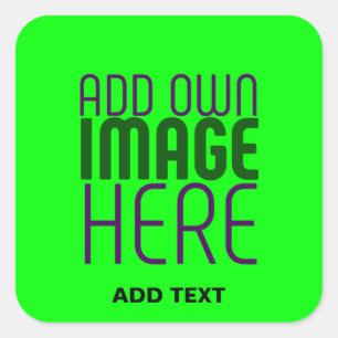 STICKER CARRÉ MODERNE ÉDITABLE NEON GREEN IMAGE MODÈLE TEXTE