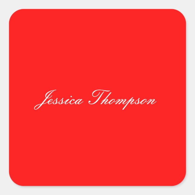 Sticker Carré Moderne élégant Plain Simple Professionnel Rouge (Devant)