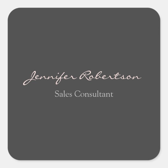 Sticker Carré Moderne Gris Misty Rose Plain unique (Devant)