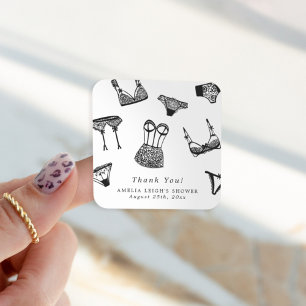 Sticker Carré Moderne lingerie de mariage en écriture pinceau