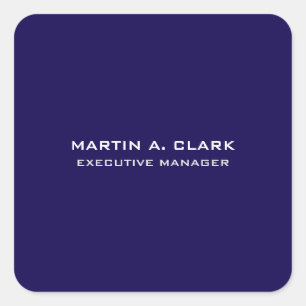 Sticker Carré Moderne minimaliste Plain élégant bleu foncé