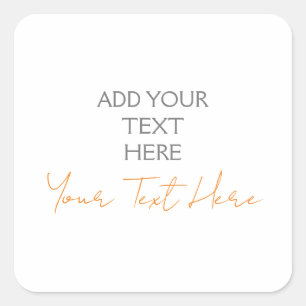 Sticker Carré Moderne minimaliste Plaque personnalisée Ajouter u