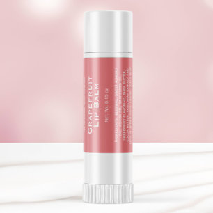 Sticker Carré Moderne pêche rose avec texte blanc lèvre baume tu