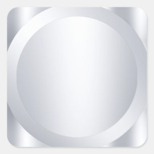 Sticker Carré Moderne personnalisable vierge de style métallisé