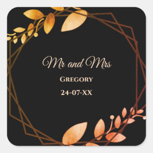 Sticker Carré Moderne Simple botanique élégant boho d'automne