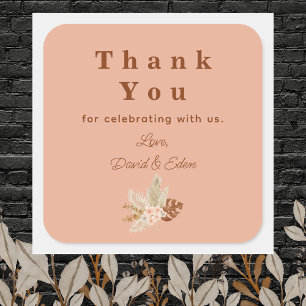 Sticker Carré Moderne simple Merci Merci Mariage