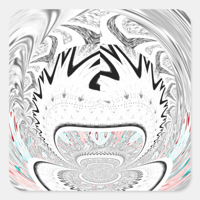 Sticker Carré Moderne Urban Ash Gris Flora Abstrait Motif Art (Devant)