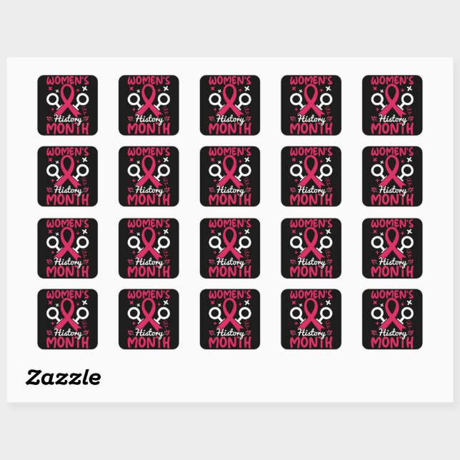 Sticker Carré Mois de l'histoire des femmes féministe (Feuille)