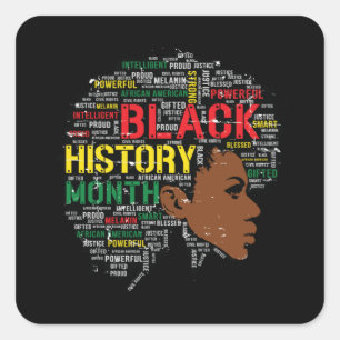 Sticker Carré Mois de l'histoire noire Femme noire Afro