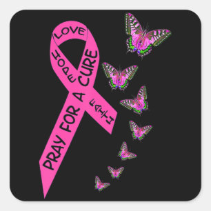 Sticker Carré Mois de sensibilisation au cancer du sein Femmes B