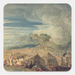 Sticker Carré Moïse divisant les eaux de la mer Rouge