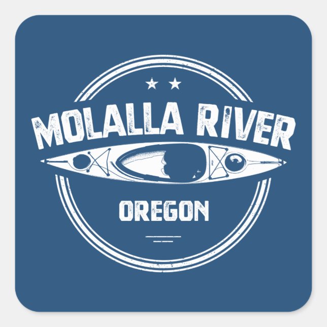 Sticker Carré Molalla River Oregon Kayaking (Devant)