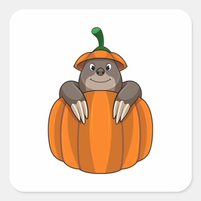 Sticker Carré Mole avec Citrouille (Devant)