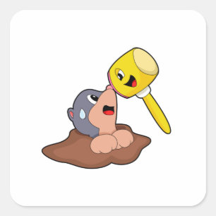 Sticker Carré Mole Hammer
