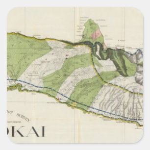 Sticker Carré Molokai, Hawaï