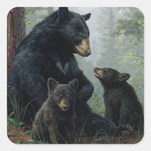 Sticker Carré Momma Bear