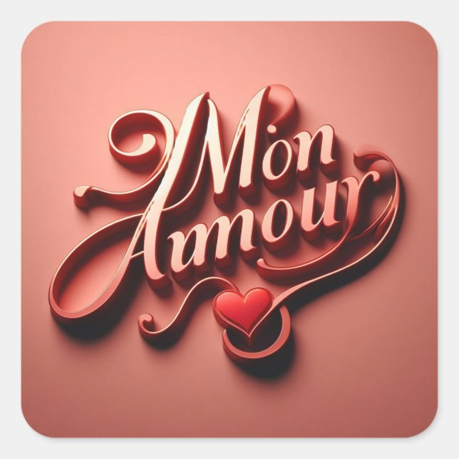 Sticker Carré Mon Amour (Devant)