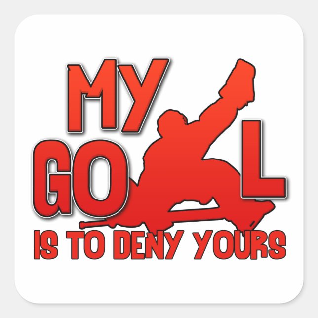 Sticker Carré Mon but, gardien de hockey (Devant)