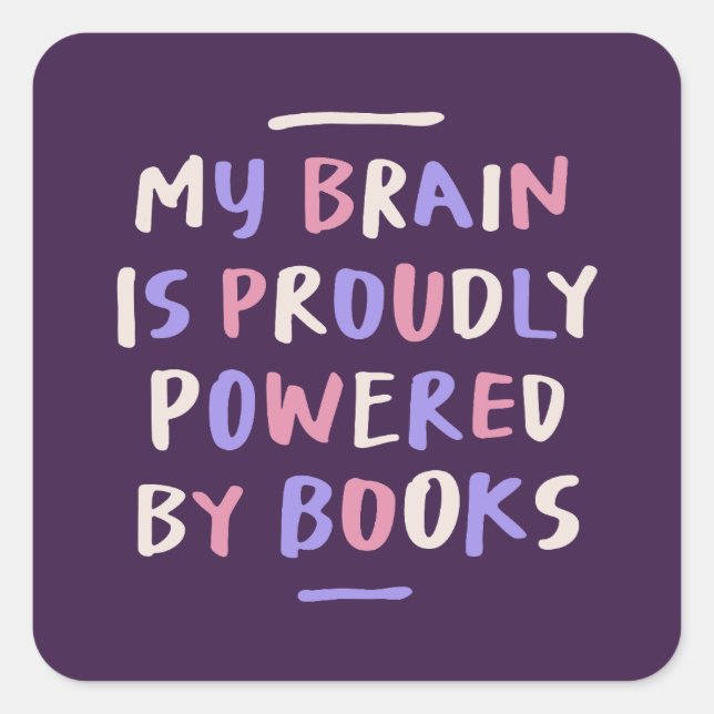 Sticker Carré Mon Cerveau sur les livres heureux appréciation (Devant)