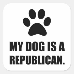 Sticker Carré Mon Chien Est Un Républicain Drôle Politique