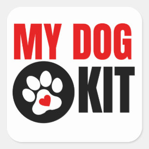 Sticker Carré Mon chien Trousse médicale de premiers soins