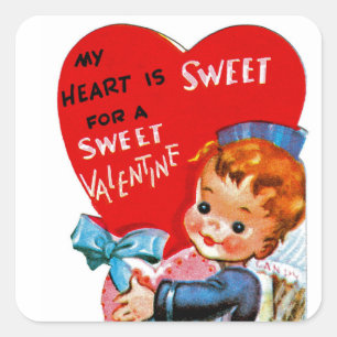 Sticker Carré Mon coeur est doux pour une Saint Valentin douce c