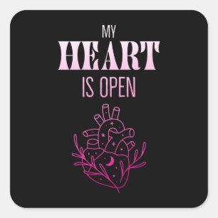 Sticker Carré Mon Coeur Est Ouverture Ouverte Inspiration Chaleu