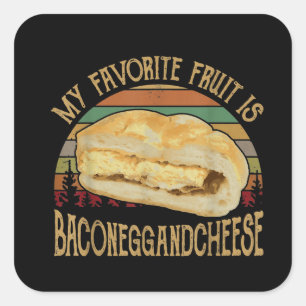 Sticker Carré Mon Oeuf Fruit Bacon Favori Et Cadeau Fromage