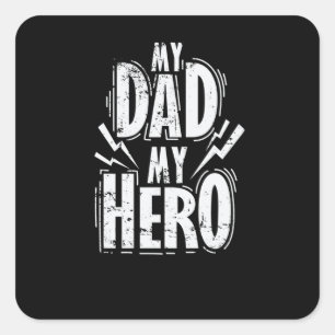 Sticker Carré Mon papa Mon héros Vatertag