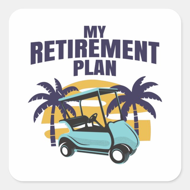 Sticker Carré Mon plan de retraite Golf (Devant)
