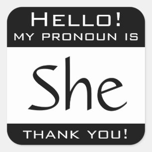 Sticker Carré Mon pronom est SHE