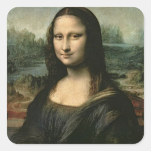 Sticker Carré Mona Lisa, c.1503-6 (huile sur le panneau)