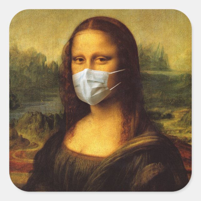 Sticker Carré "Mona Lisa masquée" (Devant)