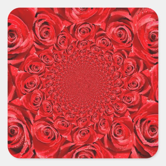 Sticker Carré Monde de couleur rose : Imaginaire floral (Devant)