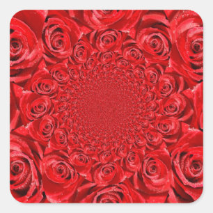 Sticker Carré Monde de couleur rose : Imaginaire floral